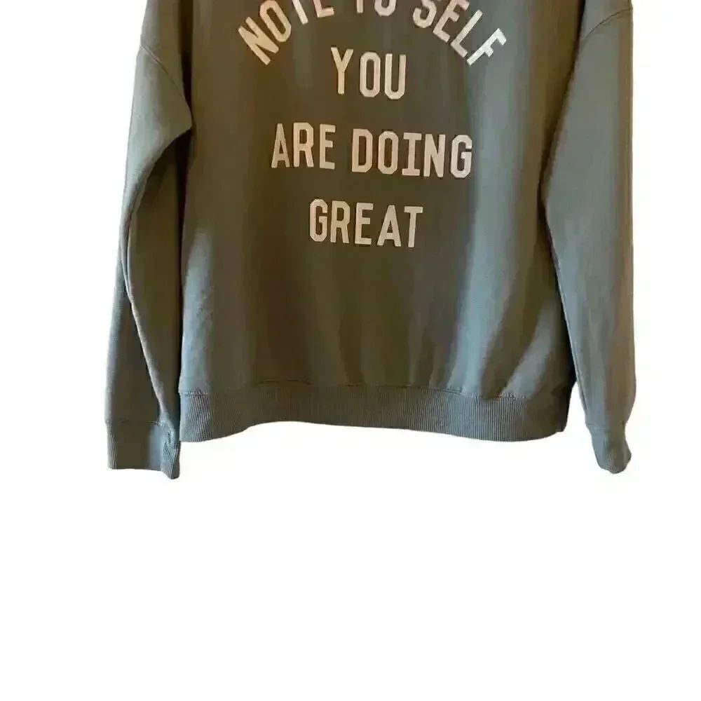 Zoe + Liv Women's Note to Self Graphic Soft Cozy Athleisure Long Sleeves SZ L - Picture 5 of 11